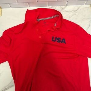 Adidas Team USA golf polo from Tokyo Olympics. Red. Size small.
